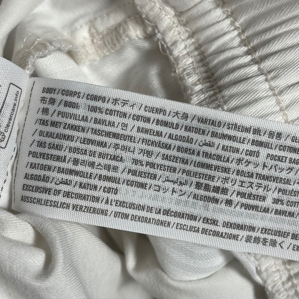 Abercrombie & Fitch Pull On Pants Mens S White Cotton Poplin Drawstring Relaxed - Picture 5 of 10